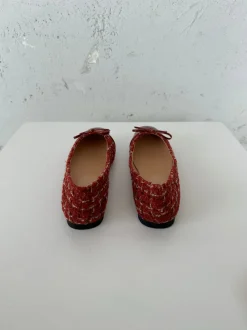 Design By Si Zamora ballerina sko mønster og sløjfe - Rød Sale