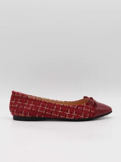 Design By Si Zamora ballerina sko mønster og sløjfe - Rød Sale