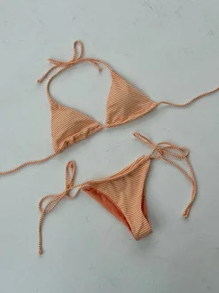 Design By Si Zendaya bikini - Orange/hvide striber Discount