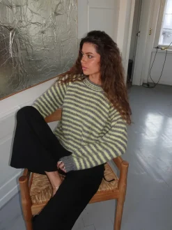 Design By Si Zeya striktrøje med striber - Gul/grå Outlet