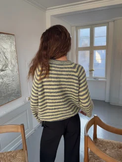 Design By Si Zeya striktrøje med striber - Gul/grå Outlet