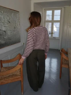 Design By Si Zeya striktrøje med striber - Lyserød/taupe Outlet