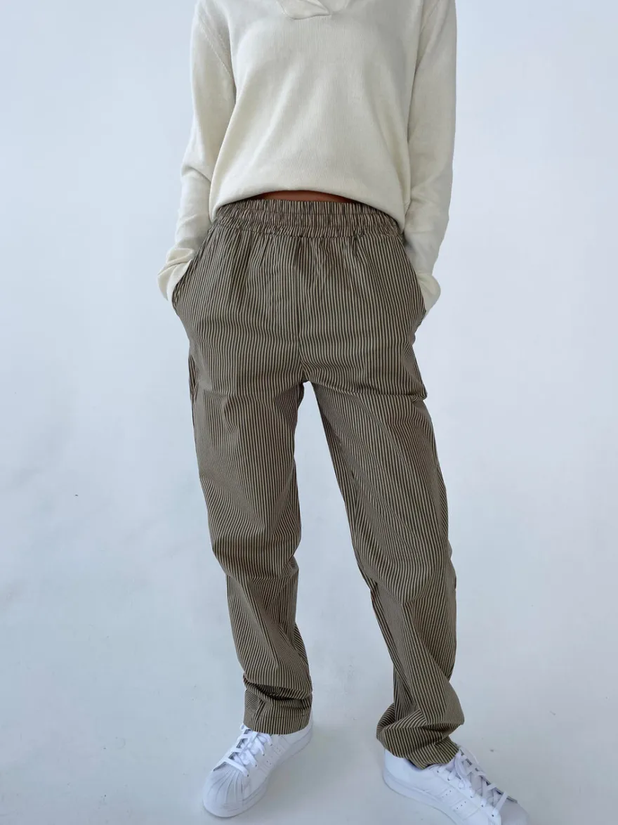 Design By Si Zuri bukser med striber - Kaki/beige New