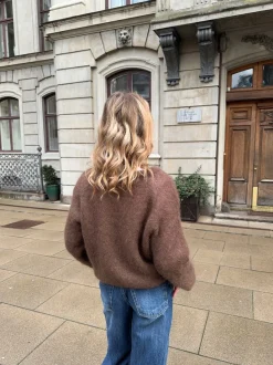 Design By Si Zuzanna mohair striktrøje - Brun Clearance
