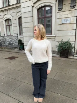 Design By Si Zuzanna mohair striktrøje - Hvid Discount